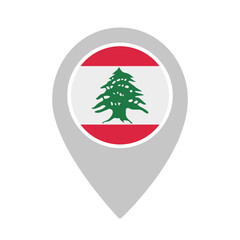 Lebanon Location Pin Icon with National Flag