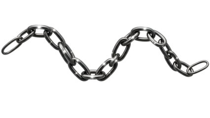 Shiny Metal Chain on Black Background reflective