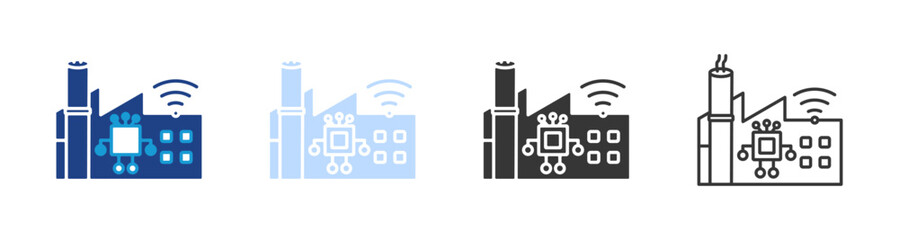 Smart Factory Icon Set Multiple Style Collection