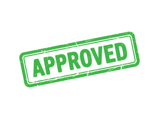 Approved Green Stamp Icon Grunge Style Rubber Seal Illustration Isolated on White Background