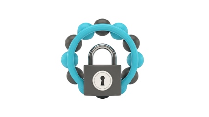 Padlock with Protective Ring of Spheres