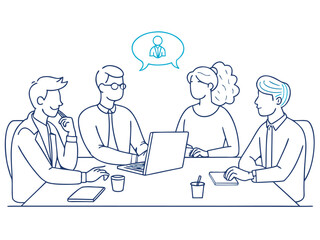 Business Team Collaboration and Meeting Discussion