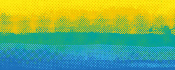 Colorful yellow,  blue, green,  risograph texture background. Vector halftone effect. Noisy texture. 