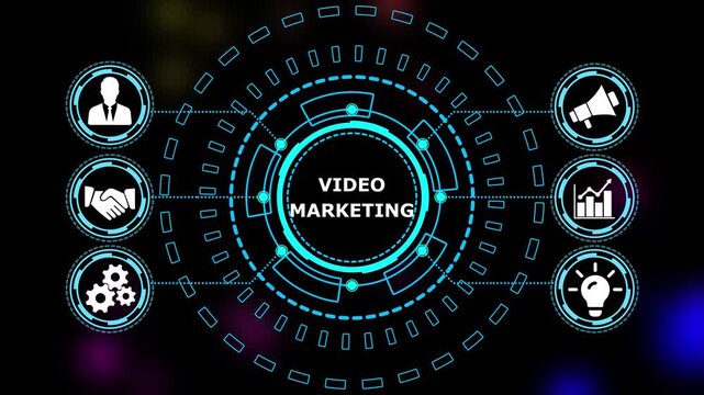 Abstract automation technology background. Business, Technology, Internet and network concept."Video Marketing" a crucial business strategy for workforce business success growth. 4k video