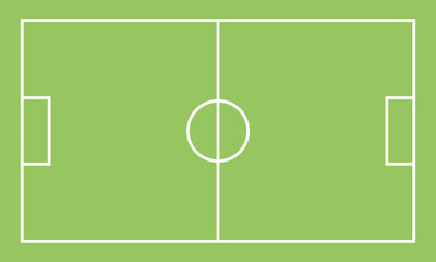 Football field. Soccer pitch scheme top, side and perspective view. Realistic football court or stadium with green grass vector.