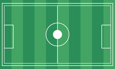 Football field. Soccer pitch scheme top, side and perspective view. Realistic football court or stadium with green grass vector.