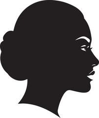 Elegant silhouette of a woman s profile with hair bun
