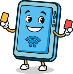 Happy tablet celebrating internet connection