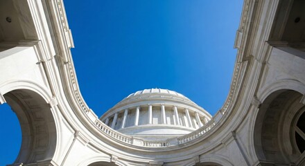 Maryland State House Dome Framed by Architecture