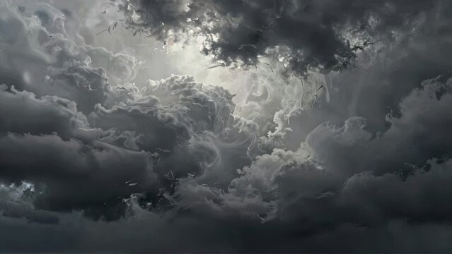 Storm clouds with sunlight breaking through - Powered by Adobe