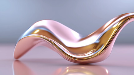 Abstract flowing metallic form created with artificial intelligence, representing modern AI-generated art and futuristic digital creativity.

