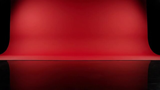 Abstract red shape illuminated against black background for creative designs