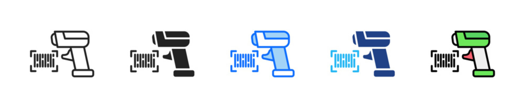 Barcode Scan Icon Set Multiple Style Collection