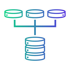 data integration Line Gradient Icon