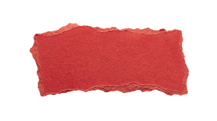 Textured Red Torn Paper Strip Isolated on White Background
