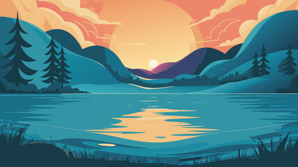 sunset in the mountains