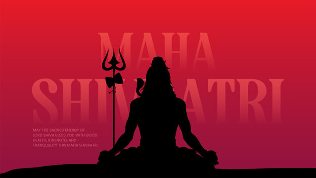 Happy maha Shivratri, a Hindu festival celebrated of lord shiva night. Maha shivratri indian religious festival banner.