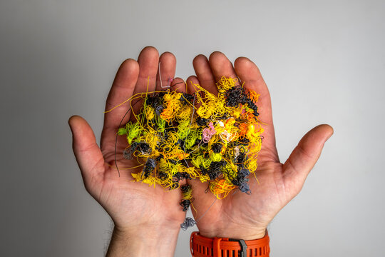 3D printer waste in hand