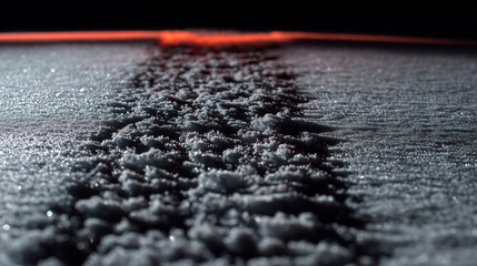 Starlit Path Through Crystalline Salt Flats, Weaving Towards a Glowing Horizon at Twilight