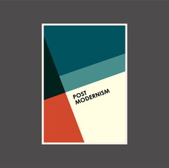 Plakat Poster inspired postmodern of vector abstract dynamic symbols with bold geometric shapes, useful for web background, poster art design, magazine front page, hi-tech print, cover artwork.