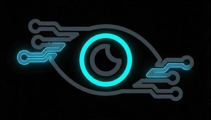 Animated Icon Computer Vision. related to Artificial Intelligence symbol.  alpha channel, transparent background
