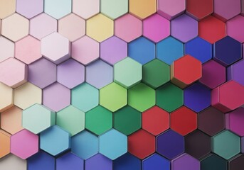 Colorful hexagons abstract pattern textured geometric design