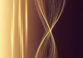 Abstract golden swirls on dynamic flowing energy pattern
