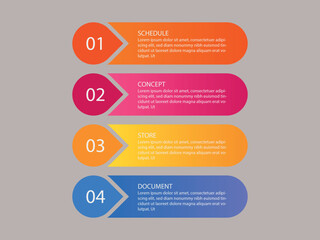 vector illustration infographic design template with 4 steps. Template for process, presentations, layout, banner, brochure.