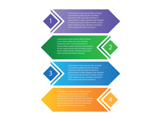 vector illustration infographic design template with 4 steps. Template for process, presentations, layout, banner, brochure.