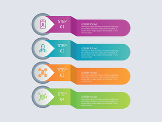 vector illustration infographic design template with 4 steps. Template for process, presentations, layout, banner, brochure.