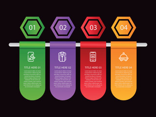 vector illustration infographic design template with 4 steps. Template for process, presentations, layout, banner, brochure.