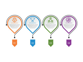 vector illustration infographic design template with 4 steps. Template for process, presentations, layout, banner, brochure.