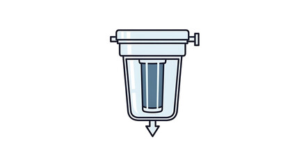 A detailed illustration of a water filter pitcher with a sleek design