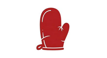 A red oven mitt on a white background
