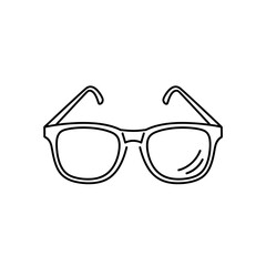Fototapeta premium Simple Black Outline of Eyeglasses on White Background
