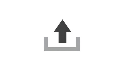 A simple black and grey icon of an arrow pointing upwards