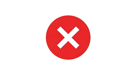 Obraz premium A red circle with a white X symbol on a plain background