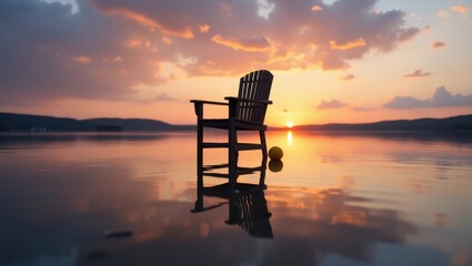 Serene sunset by the lake
