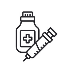 Obraz premium syringe icons outline and Flat Style,transparent background