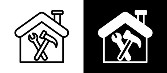 Home Renovation whiteblack icon