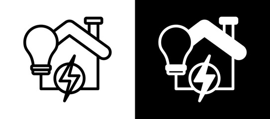 Energy Efficiency whiteblack icon