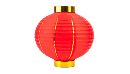 Red Chinese Lantern, Isolated on Transparent Background