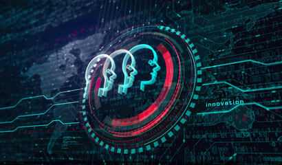 Ai head artificial intelligence symbol digital concept 3d illustration