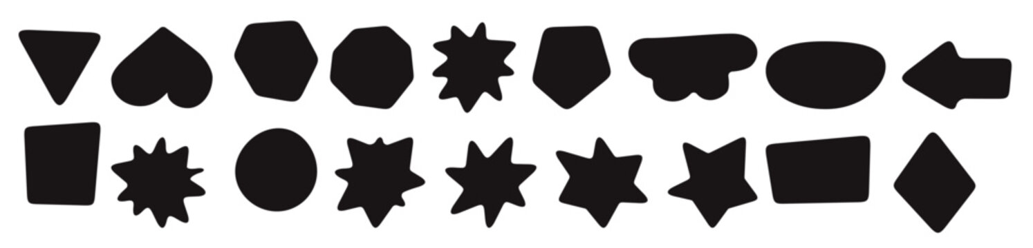 rounded corner shapes square rectangle hexagon diamond