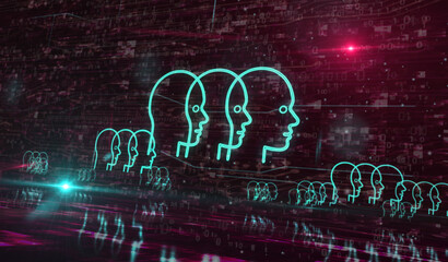 Ai head artificial intelligence symbol digital concept 3d illustration