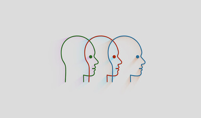 Ai head artificial intelligence symbol digital concept 3d illustration