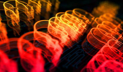 Ai head artificial intelligence symbol digital concept 3d illustration