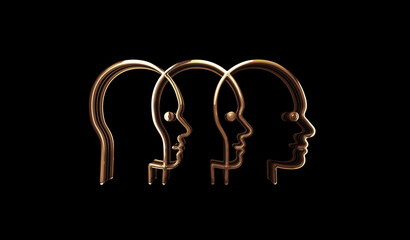 Ai head artificial intelligence symbol digital 3d illustration