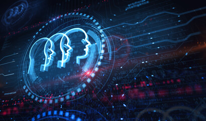 Ai head artificial intelligence symbol digital concept 3d illustration