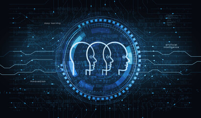 Ai head artificial intelligence symbol digital concept 3d illustration